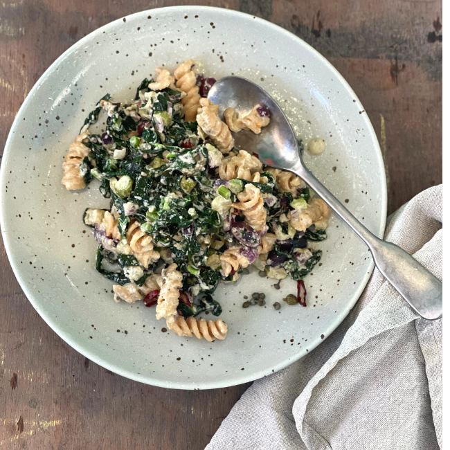 Image of Spiral Brown Pasta with Fennel + Tuscan kale + Capers  